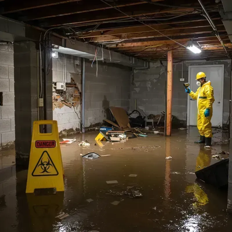 Flooded Basement Electrical Hazard in Braham, MN Property