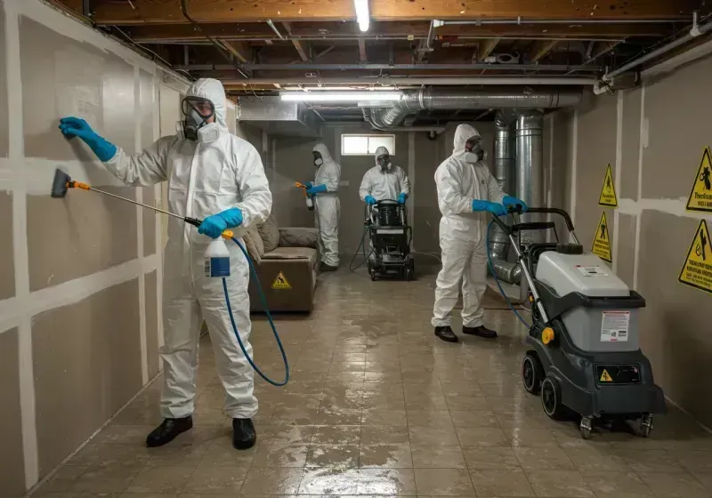 Basement Moisture Removal and Structural Drying process in Braham, MN